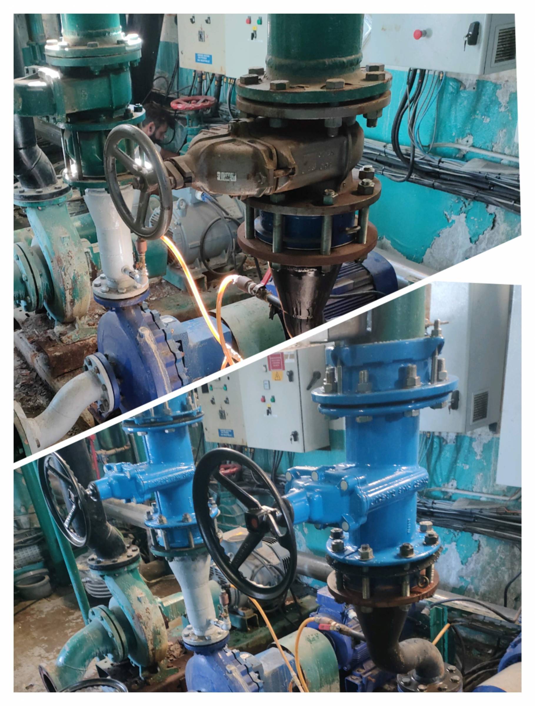 vanne et clapets d'adduction d'eau sur un pompage d'eau industrielle sur une usine de toulouse